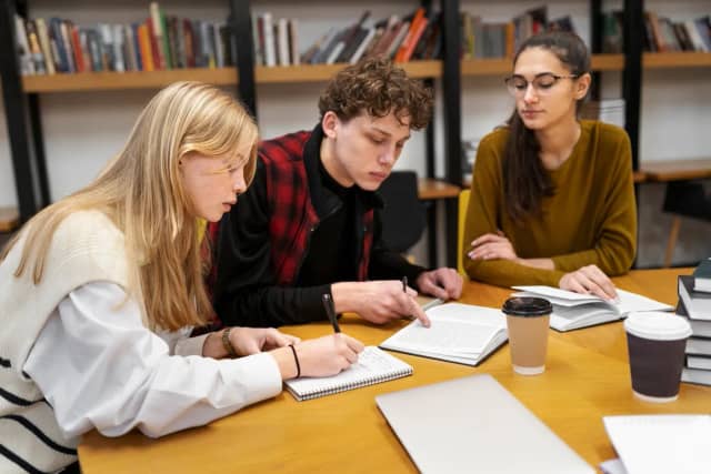 students working study group