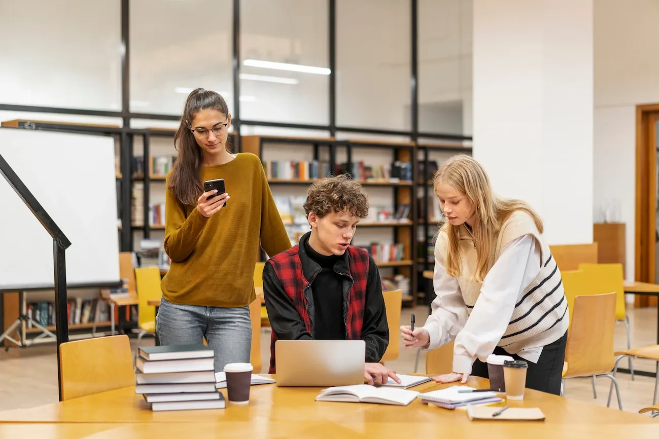 students working study group
